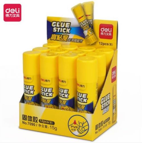 得力7090固体胶(白)(12支/盒；整盒销售)